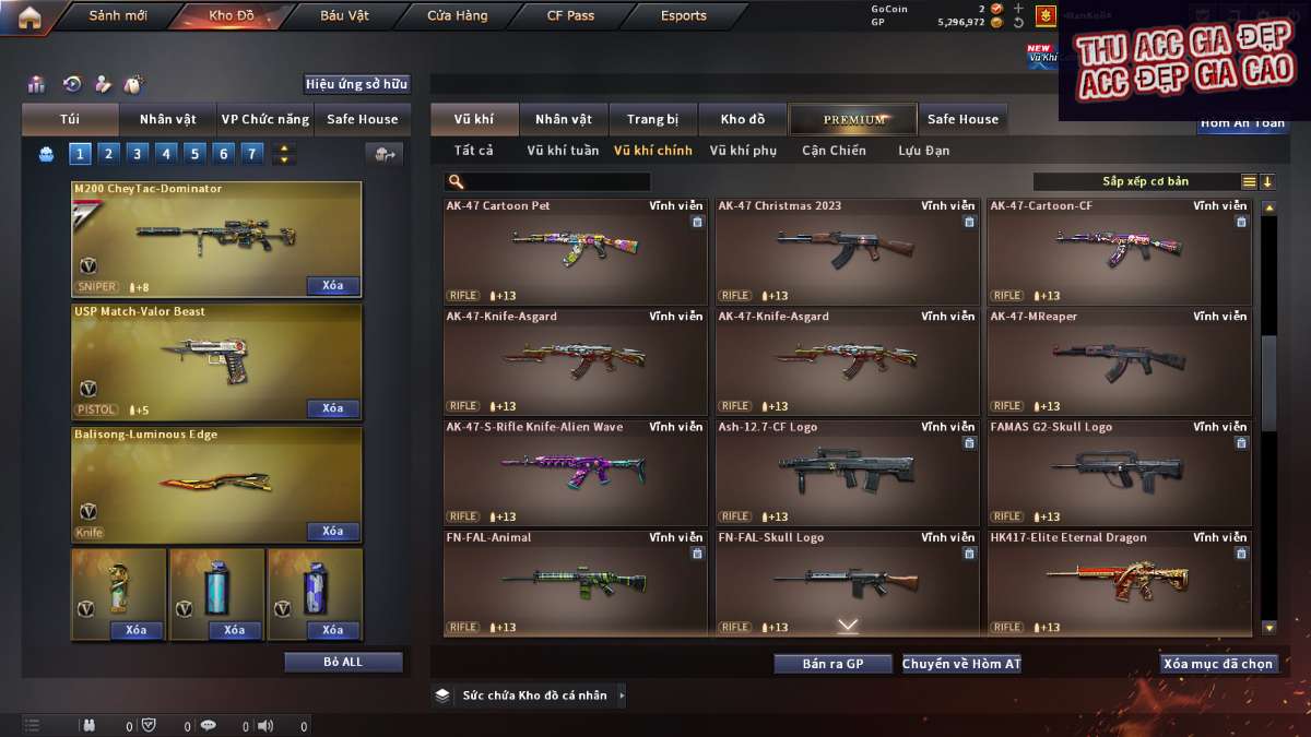 shop acc cf uy tin gia re